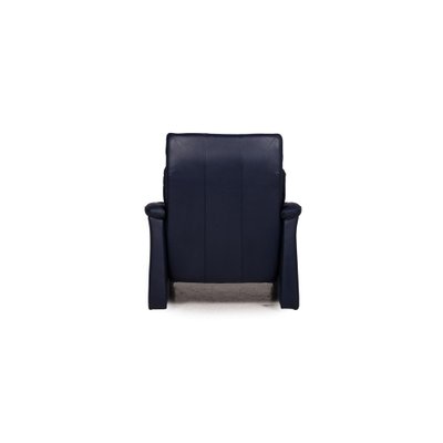 Laauser Sessel & Hocker aus blauem Leder, 2er Set bei Pamono kaufen