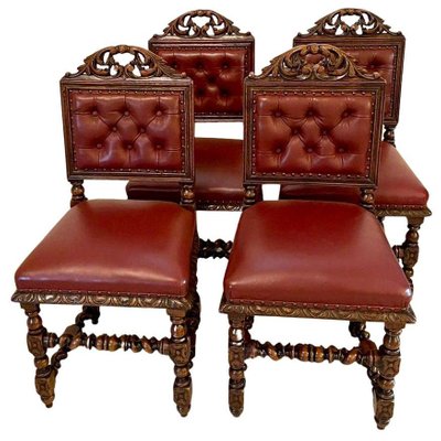 Antique Victorian Carved Oak Dining, Antique Oak Chairs With Carvings