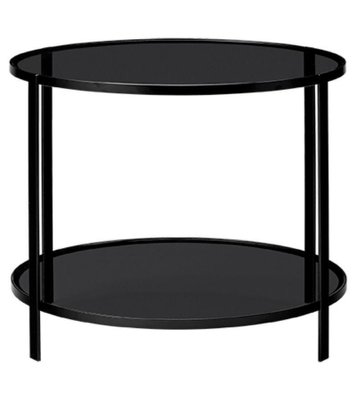 Glass Side Table For At Pamono, Round Black Glass Bedside Table