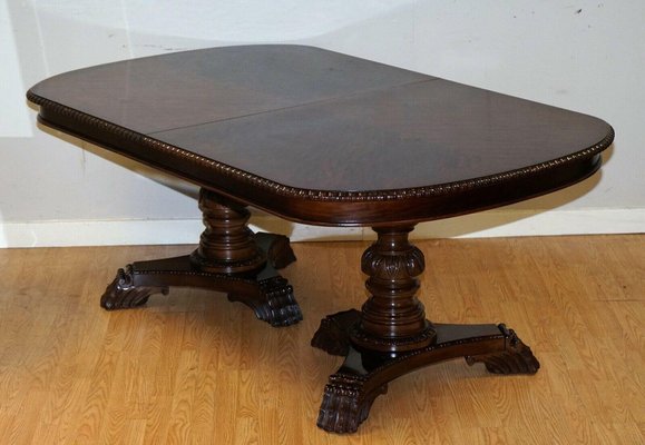 Hardwood Twin Pedestal Extendable Dining Table from Bernhardt for