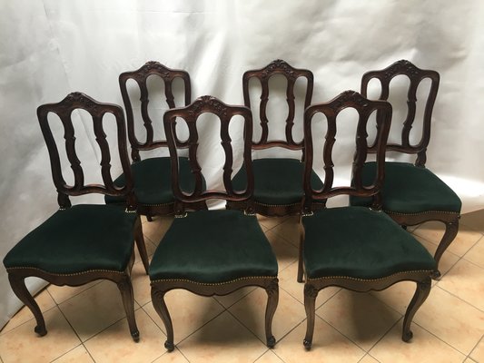 Set of 6 Antique Louis XV Dining Chairs includes 2 Armchairs