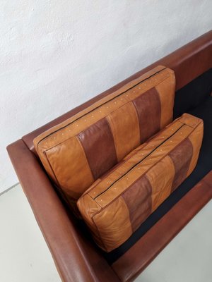 Vintage Striped Leather Sofa for sale at Pamono