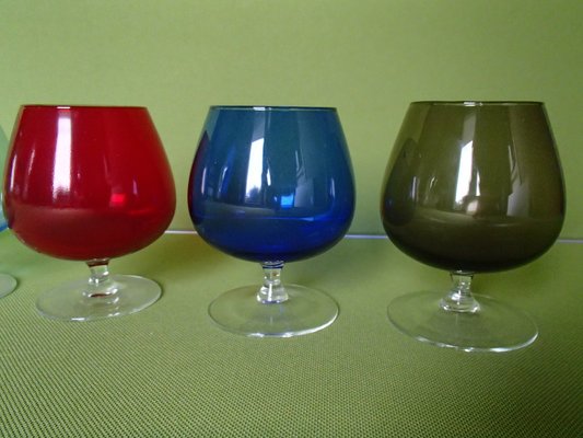 6er Satz Murano Glas Löffel in 6 verschiedenen Farben 