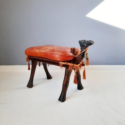 Camel Saddle Stool or Footstool 1950s for sale at Pamono