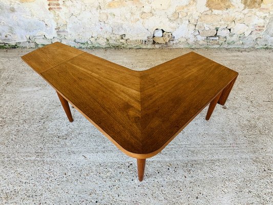 Scandinavian Modern Teak Boomerang Drop-Leaf Coffee Table from