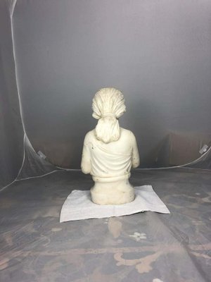 19th Century Marble Bust of a Child Holding a Bird's Nest for sale