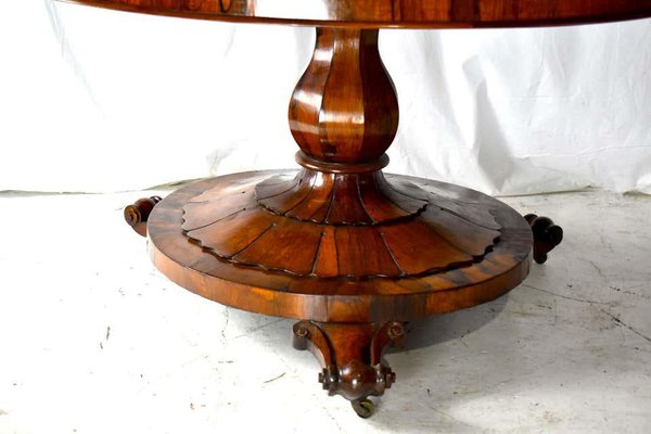English Regency Round Rosewood Dining Table, 1830s for sale at Pamono
