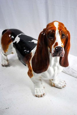 19th Century Ceramic Life-Sized Basset Hound