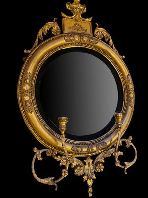 Englische Regency Convex Spiegel, 1820er, 2er Set bei Pamono kaufen
