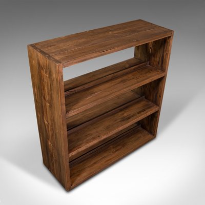 Open Bookcase In Pitch Pine, Open Solid Wood Bookcase