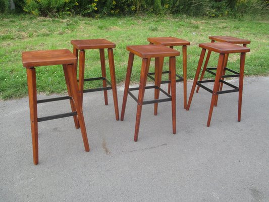 Bar Stools Spain 1960s Set Of 6 For, Bar Stool Chairs Set Of 6