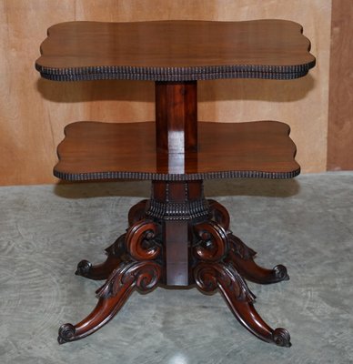 Antique Cuban Hardwood Dumbwaiter Table, Cuban Coffee Table Bookshelf Setup