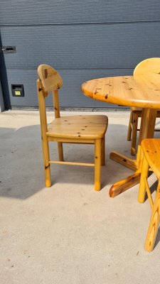 Set di tavolo e sedie, 6 pezzi, pietra di pino a…