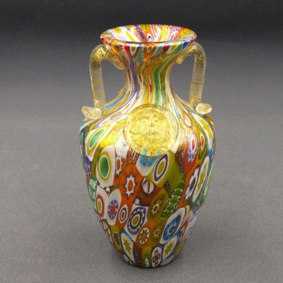 Murano Glass MIllefiori Vase by Gambaro & Poggi, Italy for sale at