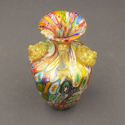 Murano Glass MIllefiori Vase by Gambaro & Poggi, Italy for sale at