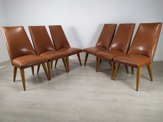 Kunstleder Stühle, 8er Set bei Pamono kaufen