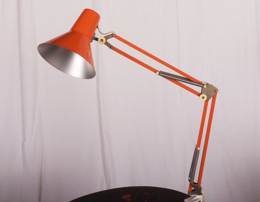 Lampe De Bureau Orange De Luxo 1970s En Vente Sur Pamono