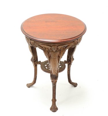 Victory Cast Iron Pub Table with Padouk Top 1900s for sale at Pamono