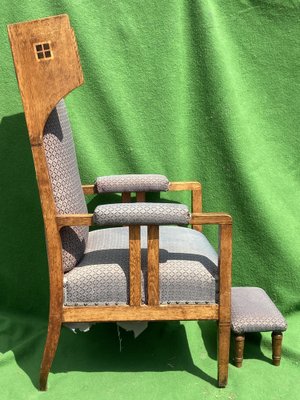 Art Deco Wingback Chair in the style of Gustave Serrurier Bovy for