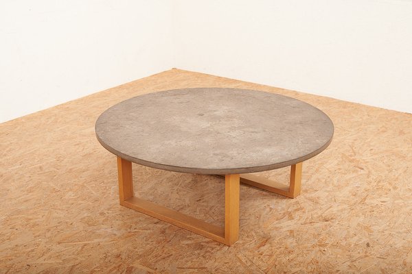 Coffee Table with Solid Beech Frame Loose Limestone Top, 1960s