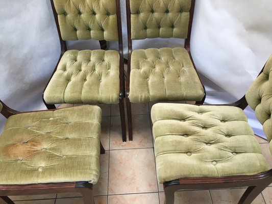 Vintage Mahogany Chesterfield Dining Chairs, Set of