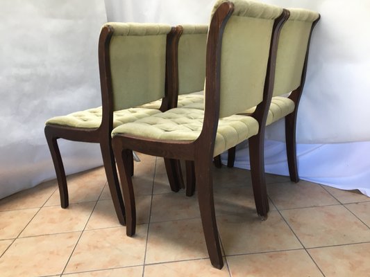Vintage Mahogany Chesterfield Dining Chairs Set of 4 for sale at