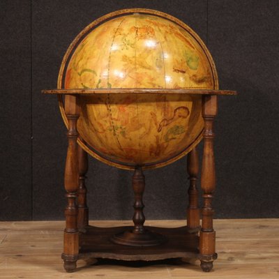Globe In Wood 1970s For At Pamono, Large Antique Wooden Globe