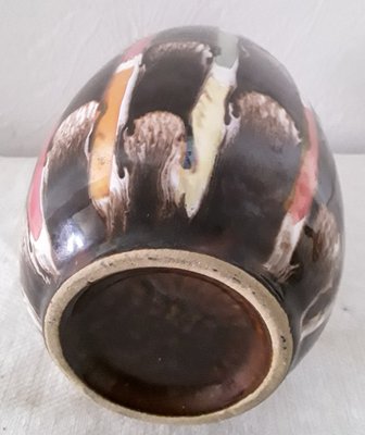Vintage Multicolored Gloss Glazed Ceramic Vase from Jasba Keramik, 1960s for sale at Pamono