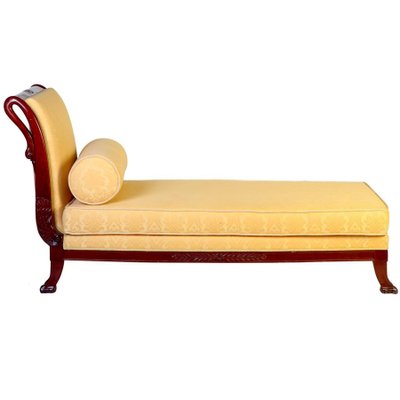 19th Century Italian Mahogany Swan Neck Sofa or Chaise Lounge Tuscany 1820s for sale at Pamono