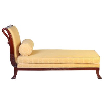 19th Century Italian Mahogany Swan Neck Sofa or Chaise Lounge