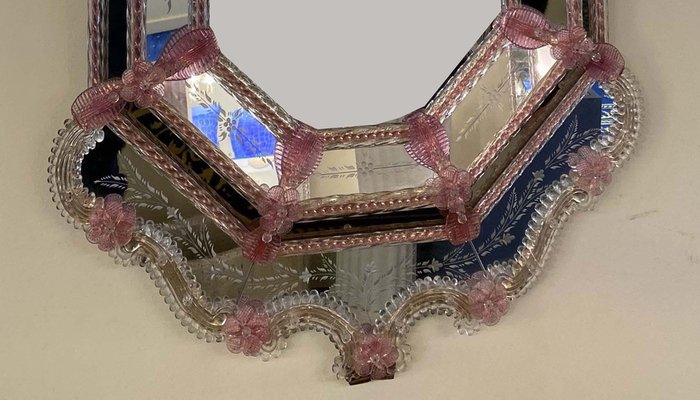 Cadre Miroir En Quartz Rose Art Déco – Miroir De Vanité Cristal Naturel (Fabriqué Inde)
