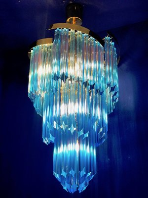 Blue Murano Prism Chandeliers With, 2 Tier Chandelier Frame