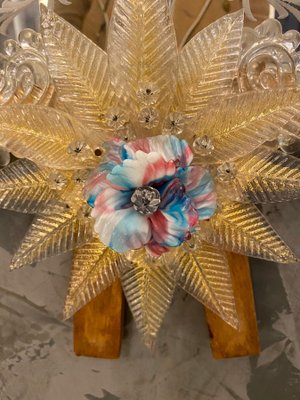 Lustres ronds en verre de Murano sablé de couleur bleu clair, 2020 En