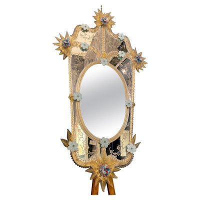 Miroir rond décoratif - Roses bleues - 80 cm Miroir rond décoratif - Roses bleues - 80 cm