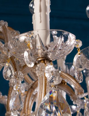 Lustre En Cristal Maria Theresa 6 Bras – Plafonnier Verre K9 Transparent Élégant Et Lumineux