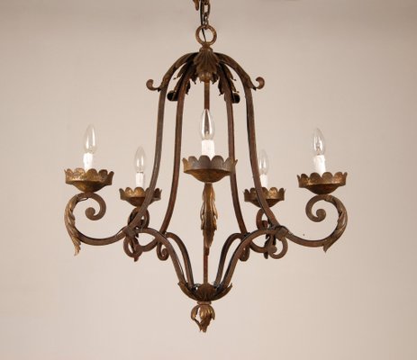 French Art Deco Wrought Iron Chandelier, Latest Cast Iron Chandelier