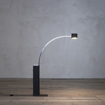 Mod. 1096 Adjustable Floor Lamp in Steel with Ashtray by Gino 