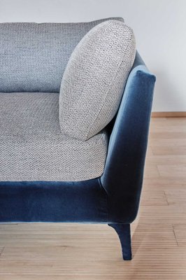 Eva grey velvet online sofa