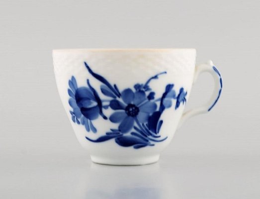 Blue Flower Braided Coffee Cups with Saucers from Royal Copenhagen, 1950s,  Set of 6