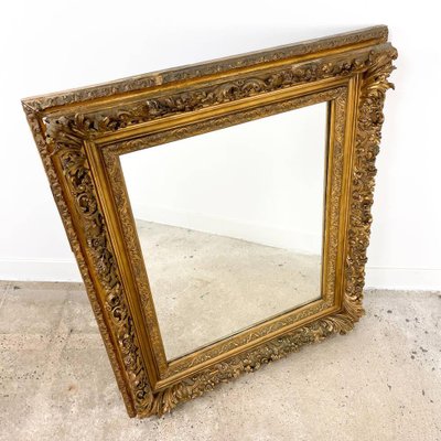 French Antique Gilt Mirror 19th, Large French Gilt Mirror