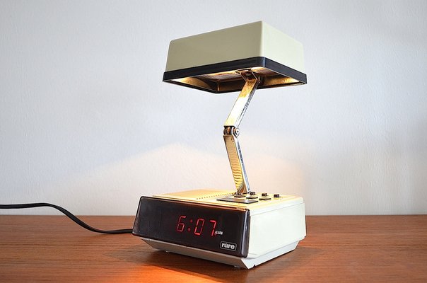 Table Lamp With Alarm Clock From Rare, Table Lamp With Clock