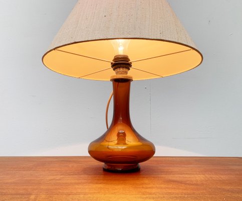 Mid Century Danish Glass Table Lamp from Holmegaard