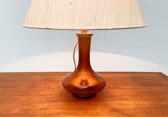 Mid century 2024 amber glass lamp
