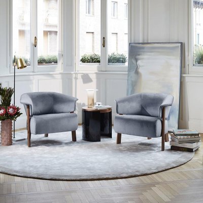 Back Wing Armchairs in Wood Foam and Fabric by Patricia Urquiola for Cassina Set of 2