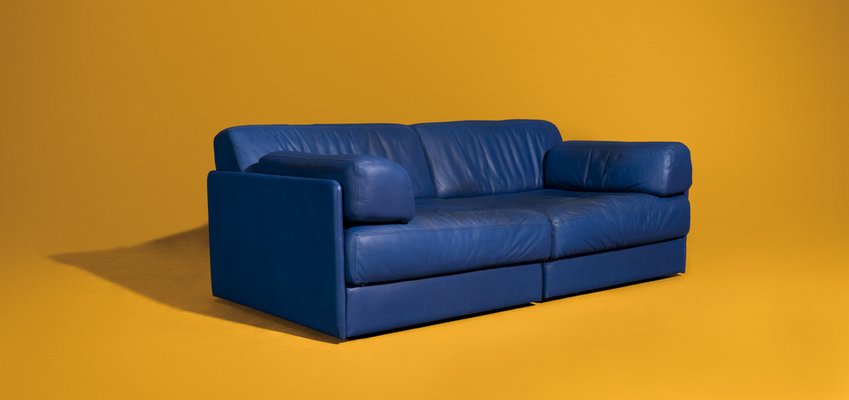 Ds76 2 Seater Blue Leather Sofa By De Sede For Sale At Pamono