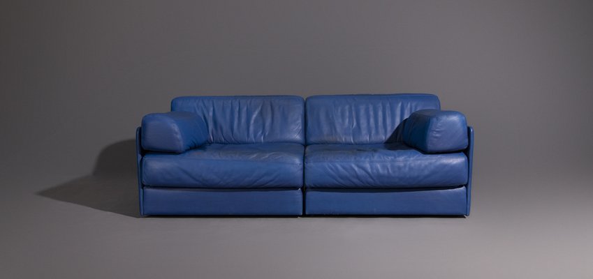 Ds76 2 Seater Blue Leather Sofa By De, Blue Leather Couches