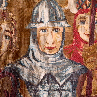 Large French Medieval Style Wall Tapestry or Needlepoint