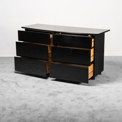 Black lacquered chest of drawers discount