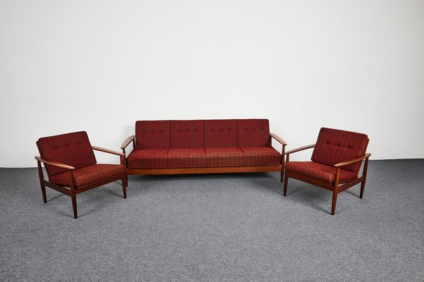 Mid Century 4 Seater Sofa Bed In The Style Of Grete Jalk 1960s Set 3 For At Pamono Mid Century 4 Seater Sofa Bed In The, Mid Century Style Sofa Bed
