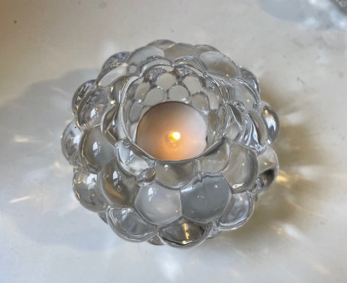 Raspberry Glass Candleholders by Anne Nilsson for Orrefors, Set of